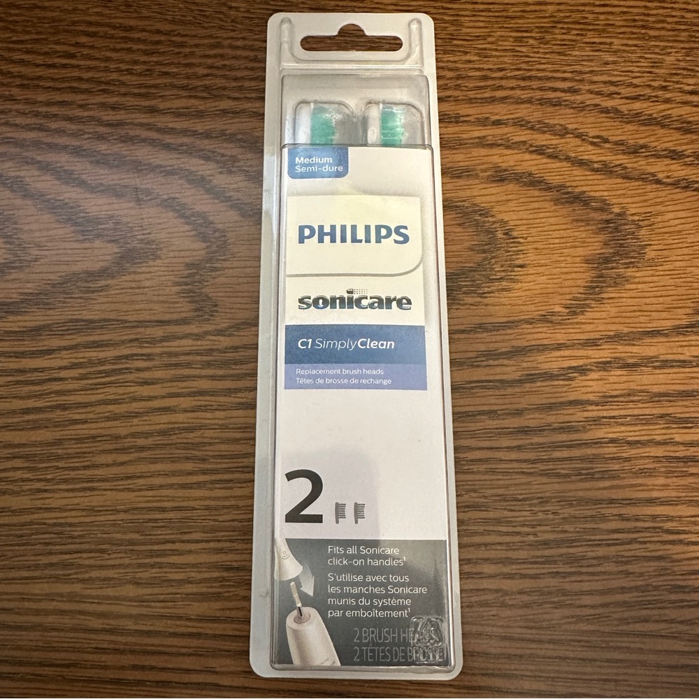 NEW Phillips Sonicare Medium Replacement Brush Heads C1 Simply Clean HX6012/04